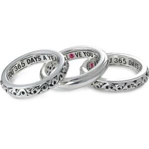 CHARLES KRYPELL Ivy Collection Smooth Ring I Love You 
Stackable rings valentine
